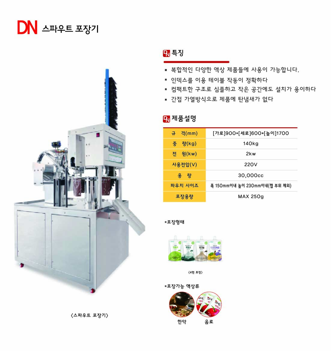 DNP-ST 스파우트포장기 상세 이미지